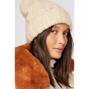 Free People Harlow cable knit beanie